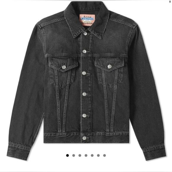 Acne Studios Black Bla Konst Denim 1999 UNISEX Denim Jacket in Used Black Metal.